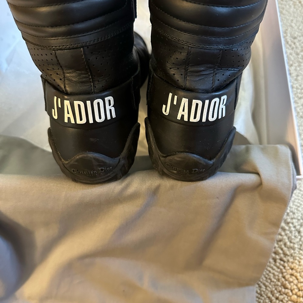 Dior calfskin and suede high top sneakers black size 39.5 - Picture 2 of 7